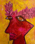 FeatherHead - Mixed Media Art Print by DAMFunArt