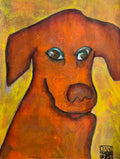 Orange Dog - Mixed Media Art Print by DAMFunArt