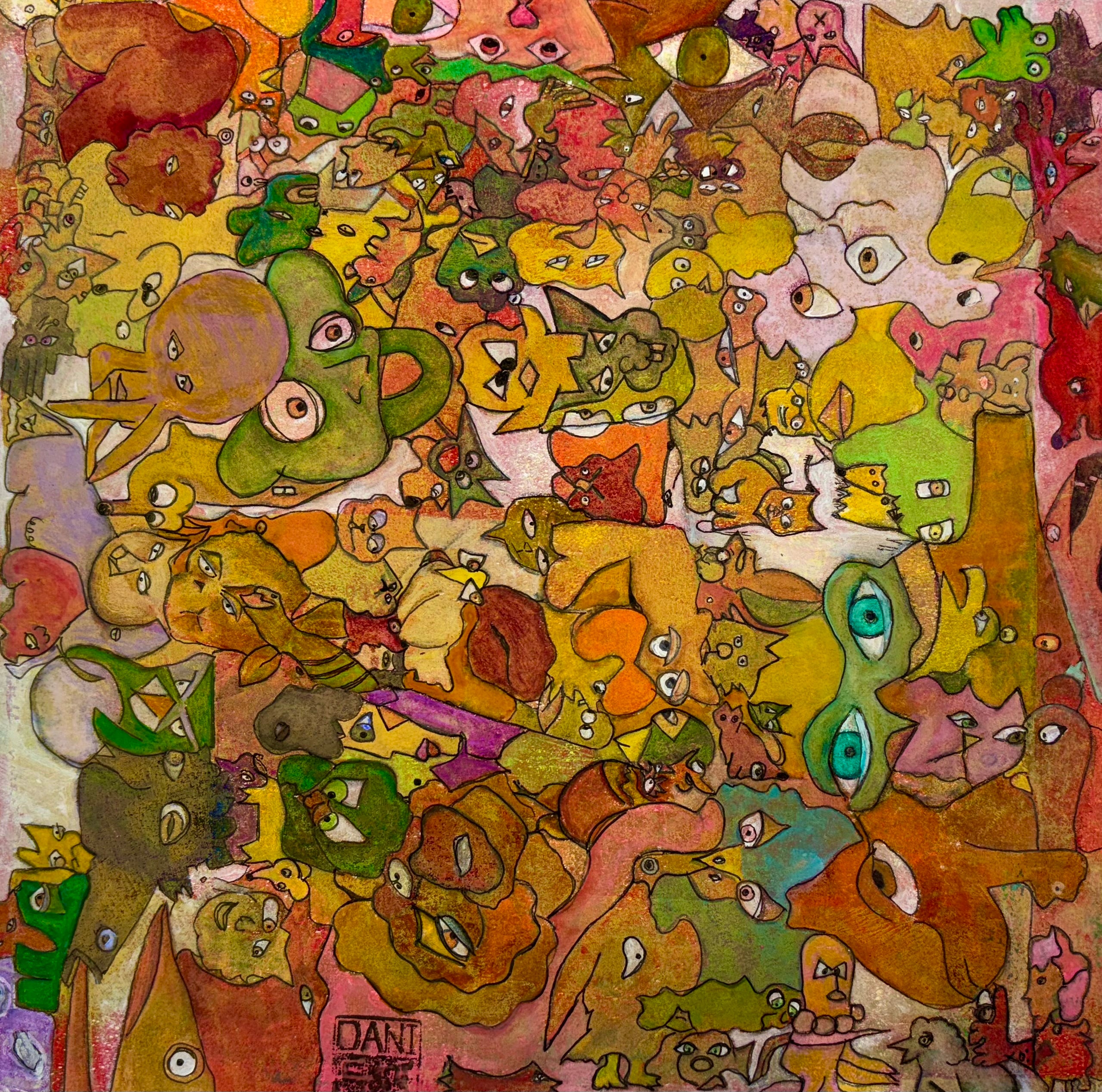 Its a Bright Crowd - Mixed Media Art Print by DAMFunArt