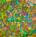 Playful Pastel Crowd - Mixed Media Art Print by DAMFunArt