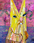 Bucktooth Yellow Bunny - Mixed Media Art Print by DAMFunArt