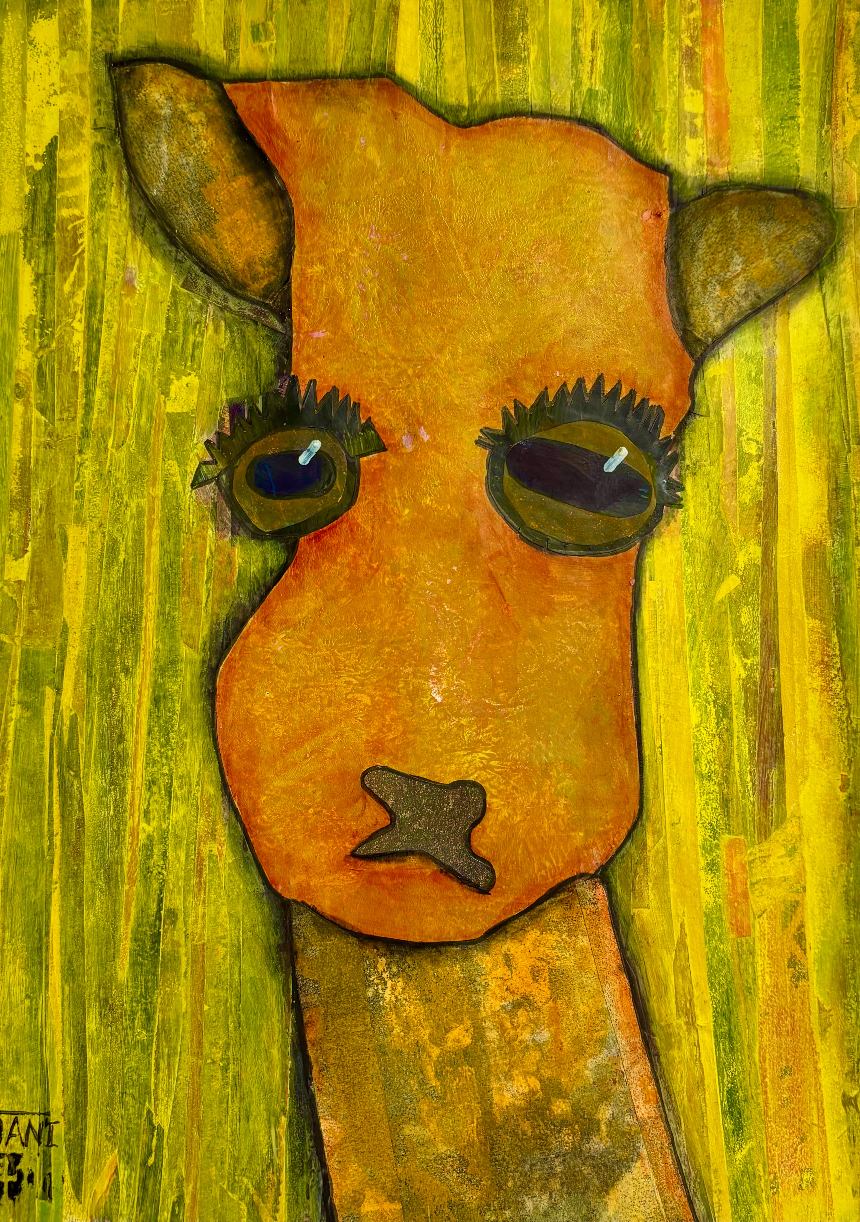 The Llama - Mixed Media Art Print by DAMFunArt