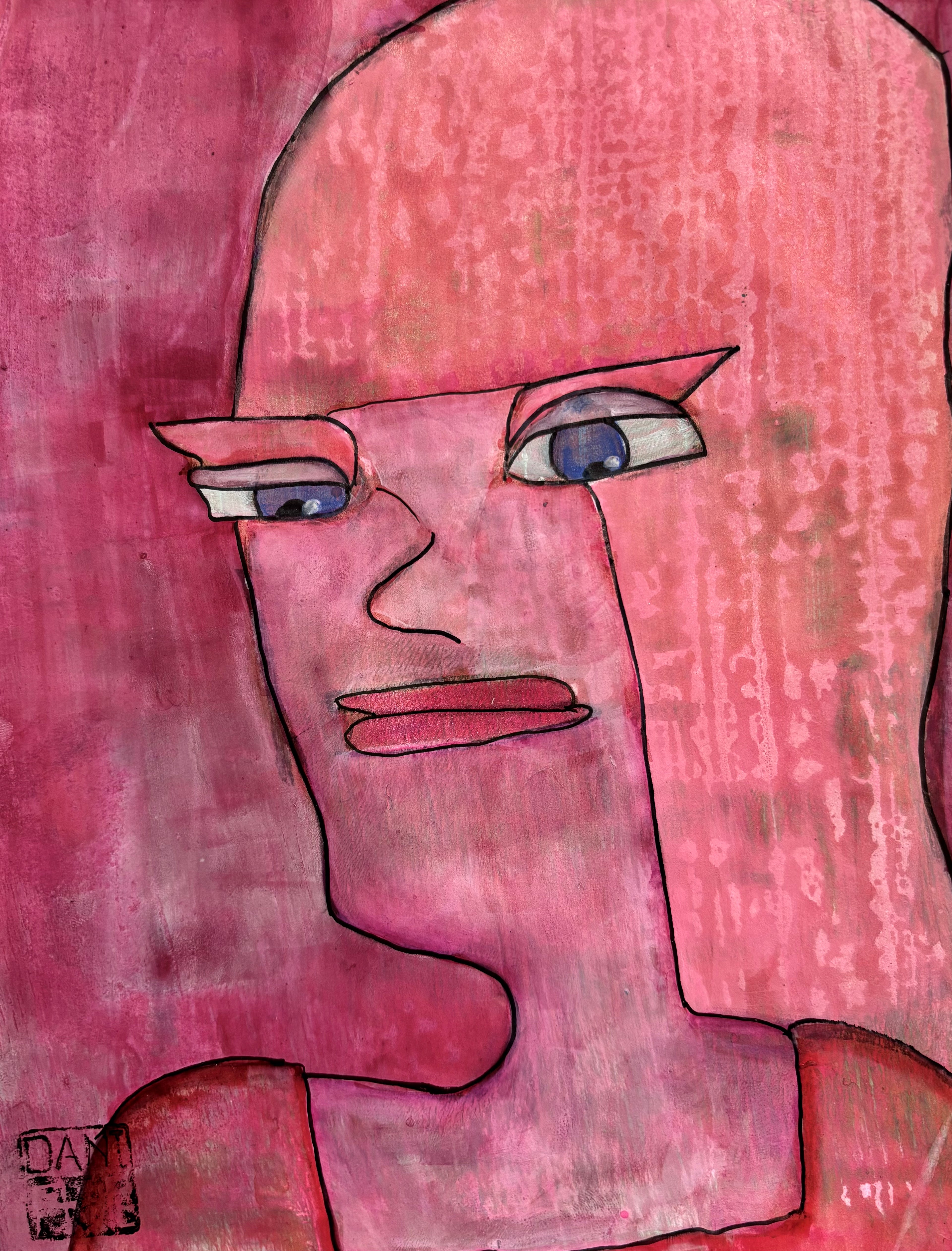 Pink Space Oddity - Mixed Media Art Print by DAMFunArt