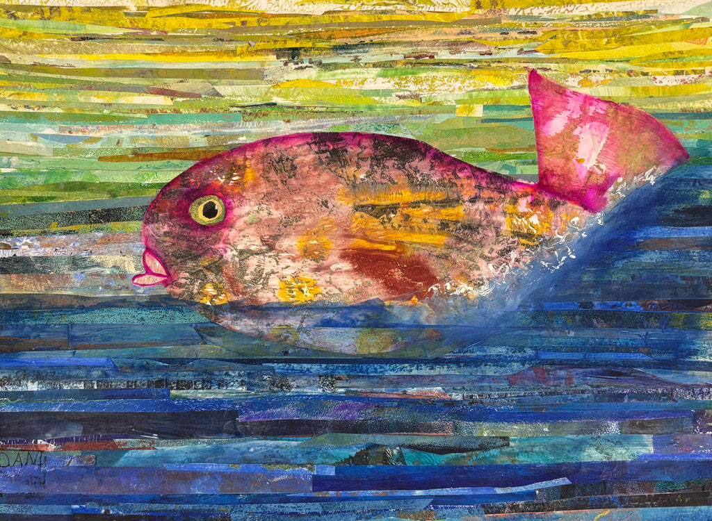 Taking A Dip - Mixed Media Art Print by DAMFunArt