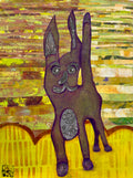 Black Cat - Mixed Media Art Print by DAMFunArt