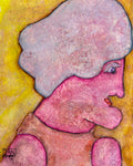 Nonna in Profile - Mixed Media Art Print by DAMFunArt