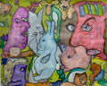 We Need a Word, Blue Bunny - Mixed Media Art Print by DAMFunArt