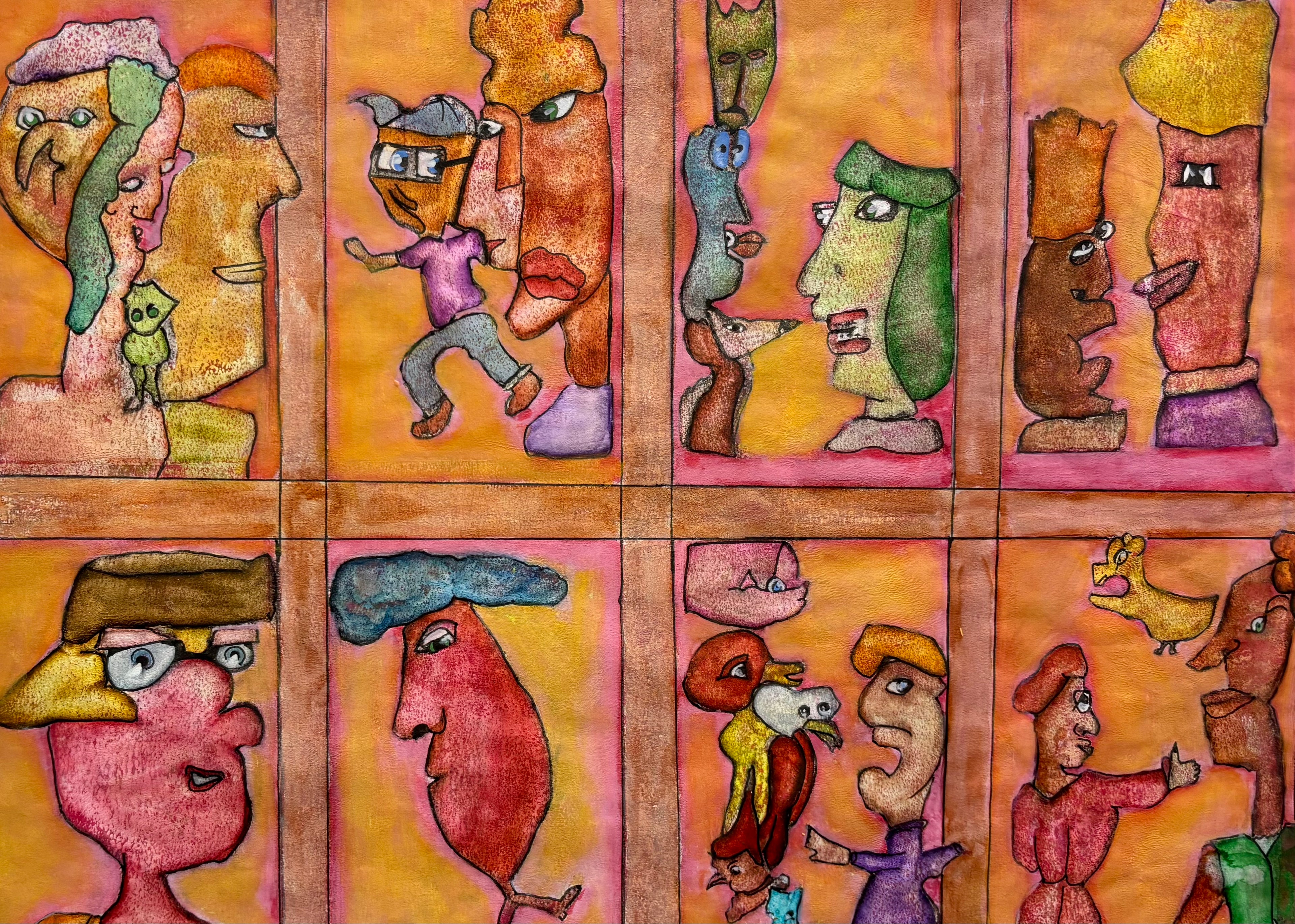 There's a Hairy Potato in the Grid! - Mixed Media Art Print by DAMFunArt