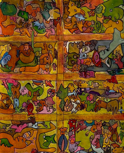 A Very Crowded Grid - Mixed Media Art Print by DAMFunArt