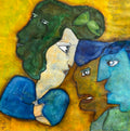 I know she has eyes in the back of her head...but what's with the fish? - Mixed Media Art Print by DAMFunArt