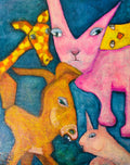 Zoo Crowd - Mixed Media Art Print by DAMFunArt