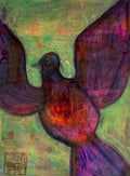 Purple Pigeon - Mixed Media Art Print - Mixed Media Art Print by DAMFunArt