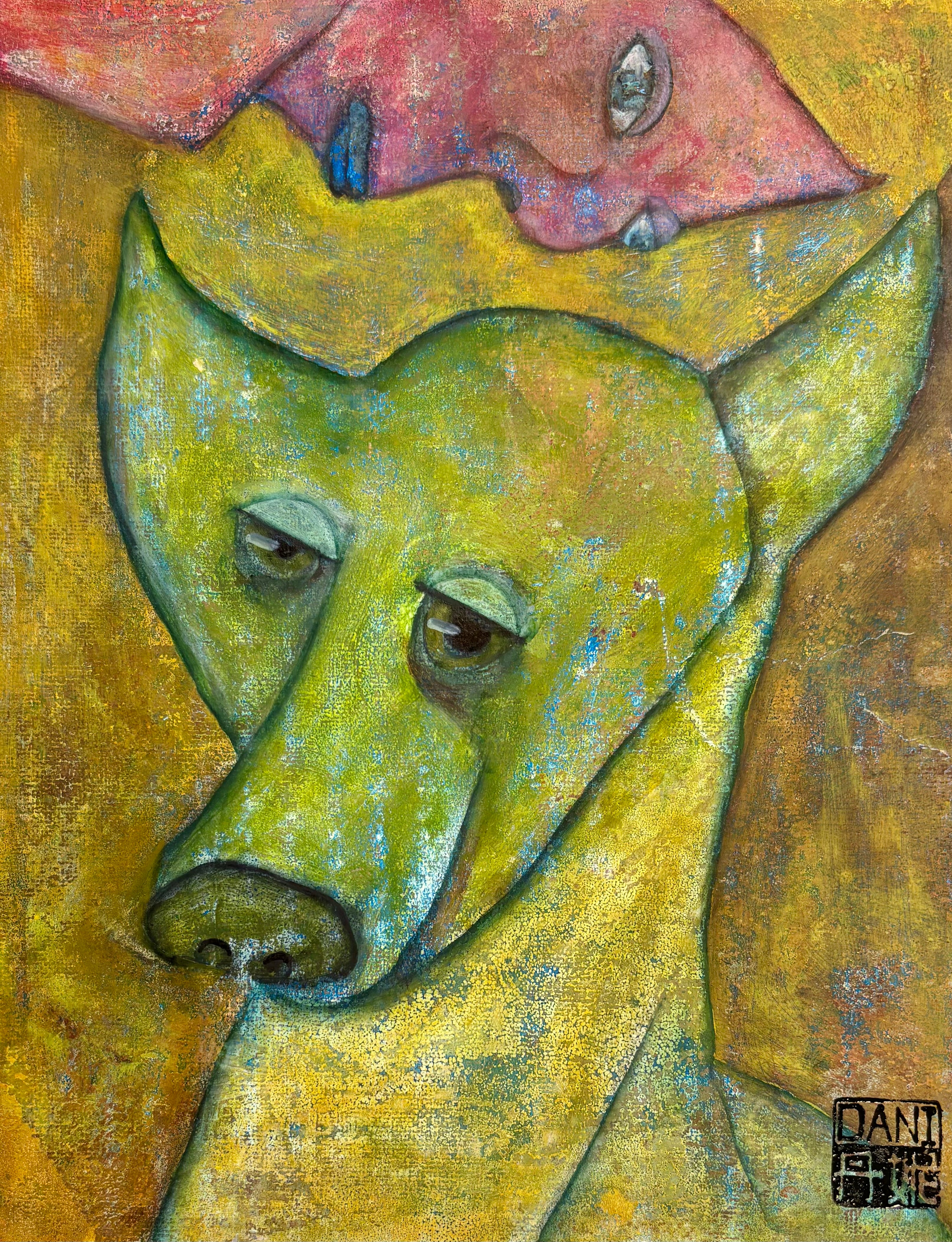 She's Just Peeking - Mixed Media Art Print by DAMFunArt