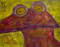 Wide Mouthed Frog - Mixed Media Art Print - Mixed Media Art Print by DAMFunArt