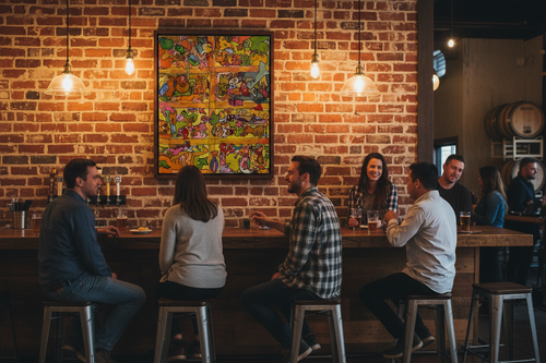 A Very Crowded Grid - Brewery/Bar Mockup
